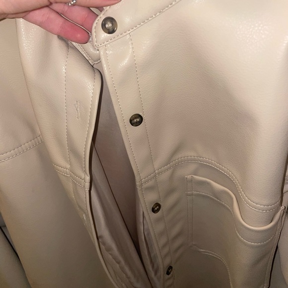 Beige Leather Shacket - Picture 3 of 3